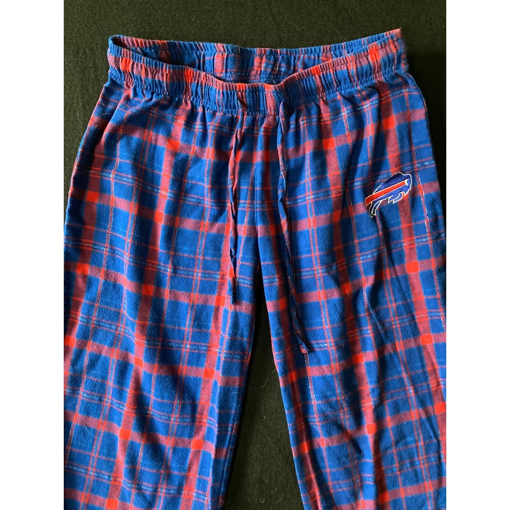 NFL Team Apparel Buffalo Bills Womens Plaid Pajama Pants Blue Red Medium